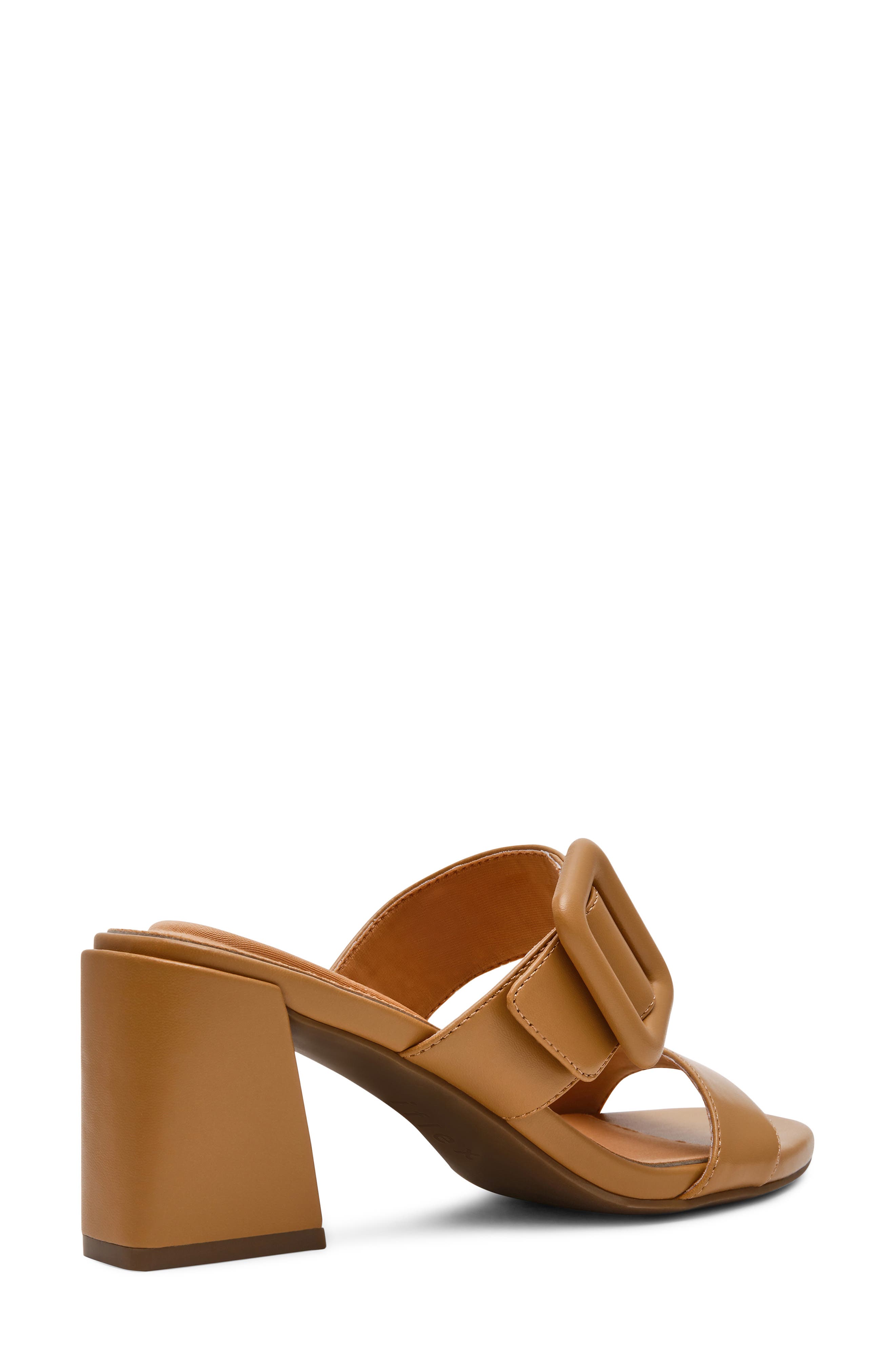 Anne Klein Narita Buckle Strap Block Heel Sandal, Alternate, color, Sand