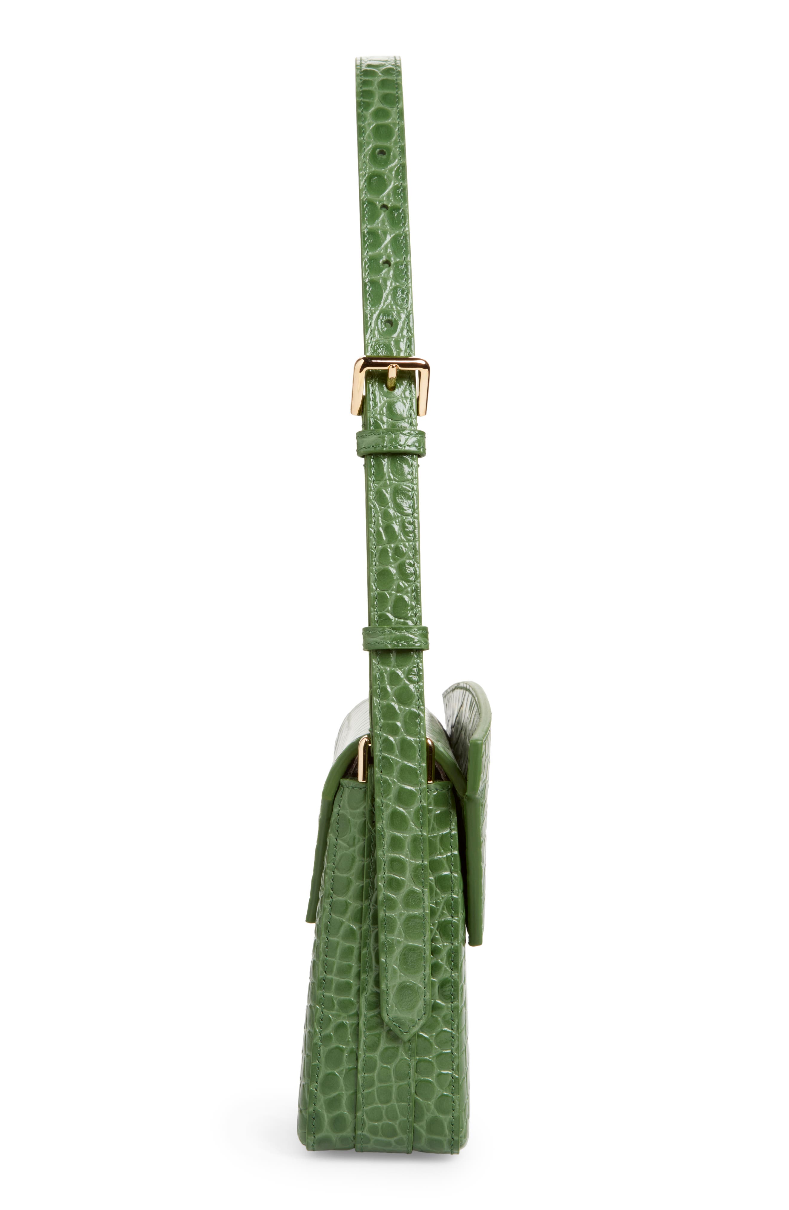 Burberry Catherine Croc Embossed Leather Shoulder Bag, Alternate, color, 