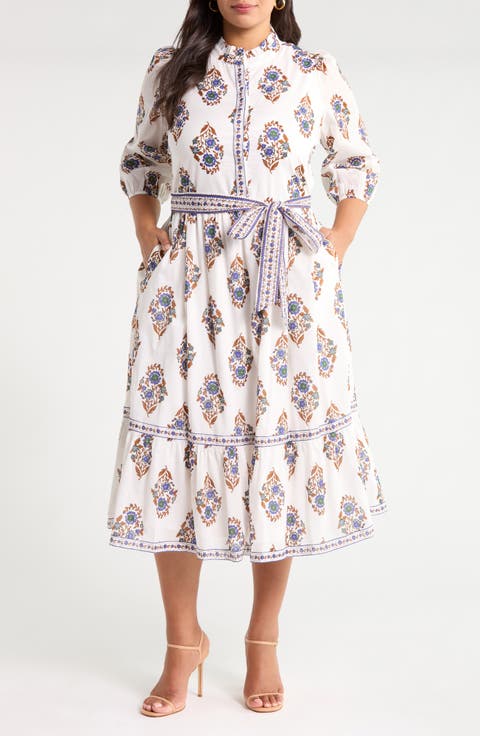 Rennie Floral Cotton Midi Dress