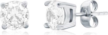 Men's 7mm Round Cubic Zirconia Stud Earrings