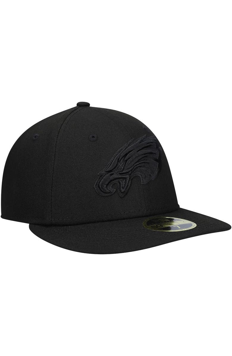 New Era Men's New Era Black Philadelphia Eagles Black on Black Low Profile 59FIFTY II Fitted Hat, Alternate, color,