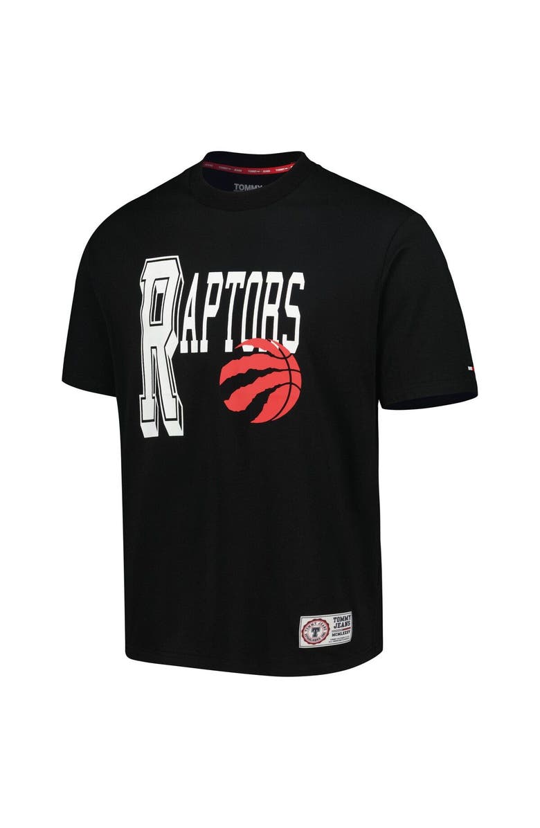 TOMMY JEANS Men's Tommy Jeans Black Toronto Raptors Mel Varsity T-Shirt, Alternate, color, Black