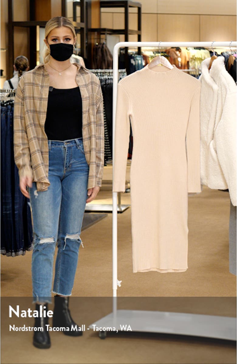 Mock Neck Long Sleeve Sweater Dress, sales video thumbnail