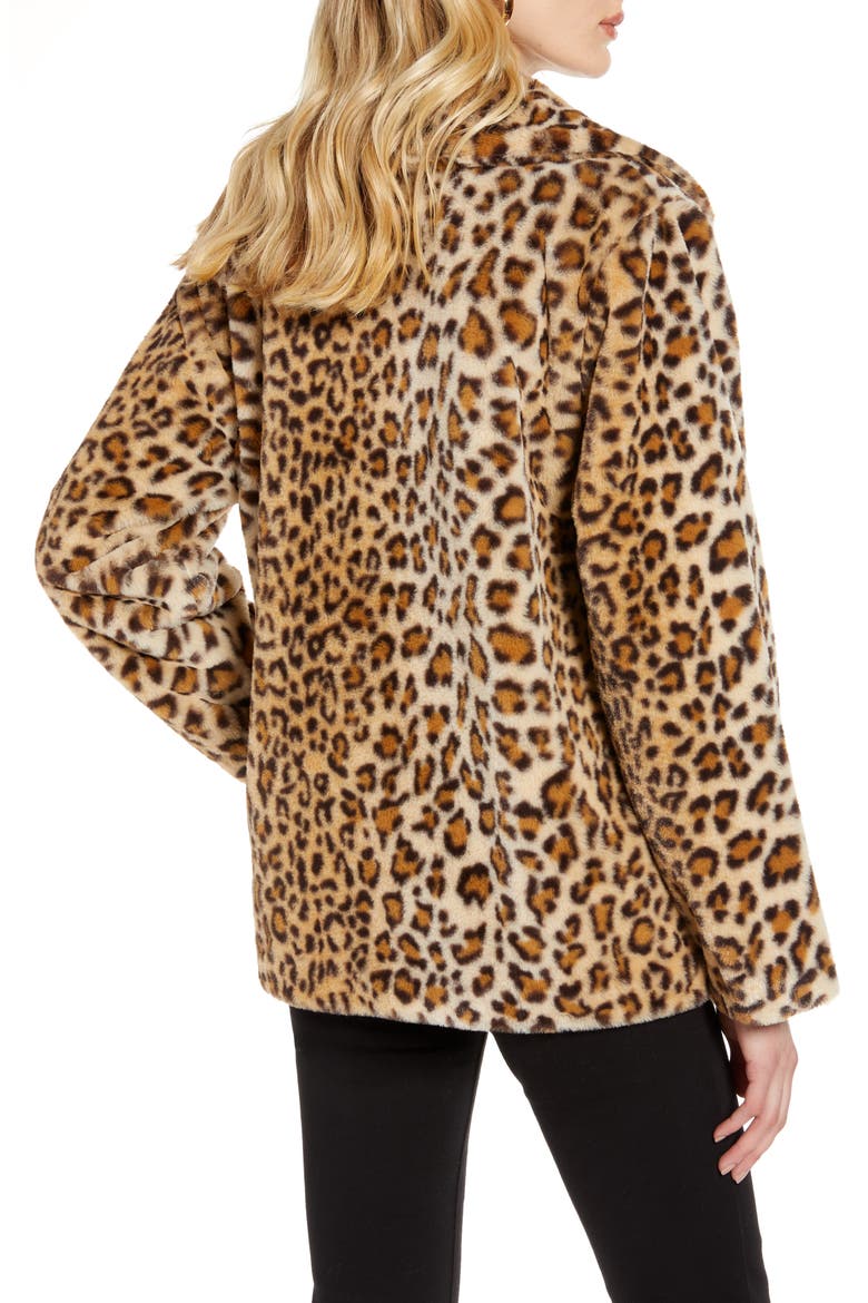 Faux Fur Coat, Alternate, color, LEOPARD