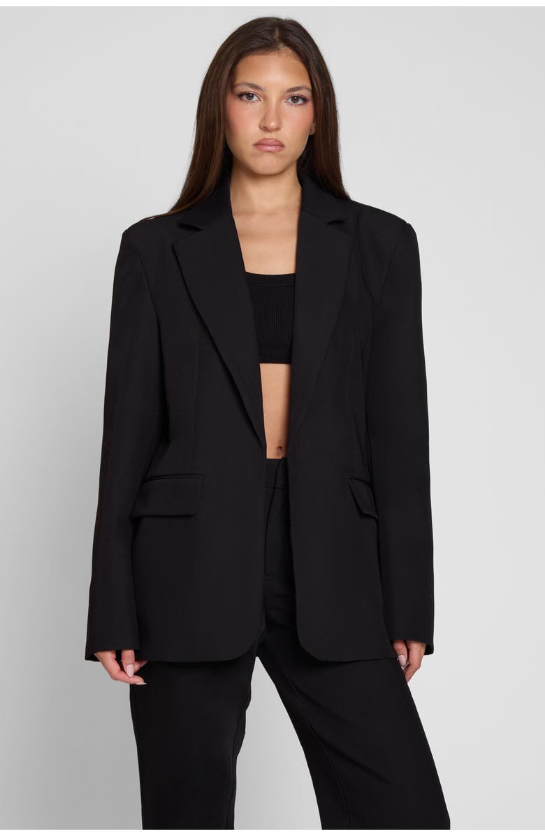 LEAU Classic Column Oversized Blazer, Main, color, Black