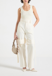 Manière De Voir Isabelle Belted Strap Detail Trousers