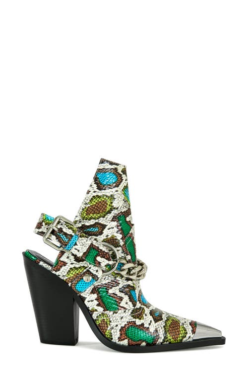 Azalea Wang Wade Cutout Pointed Toe Slingback Bootie In Blue