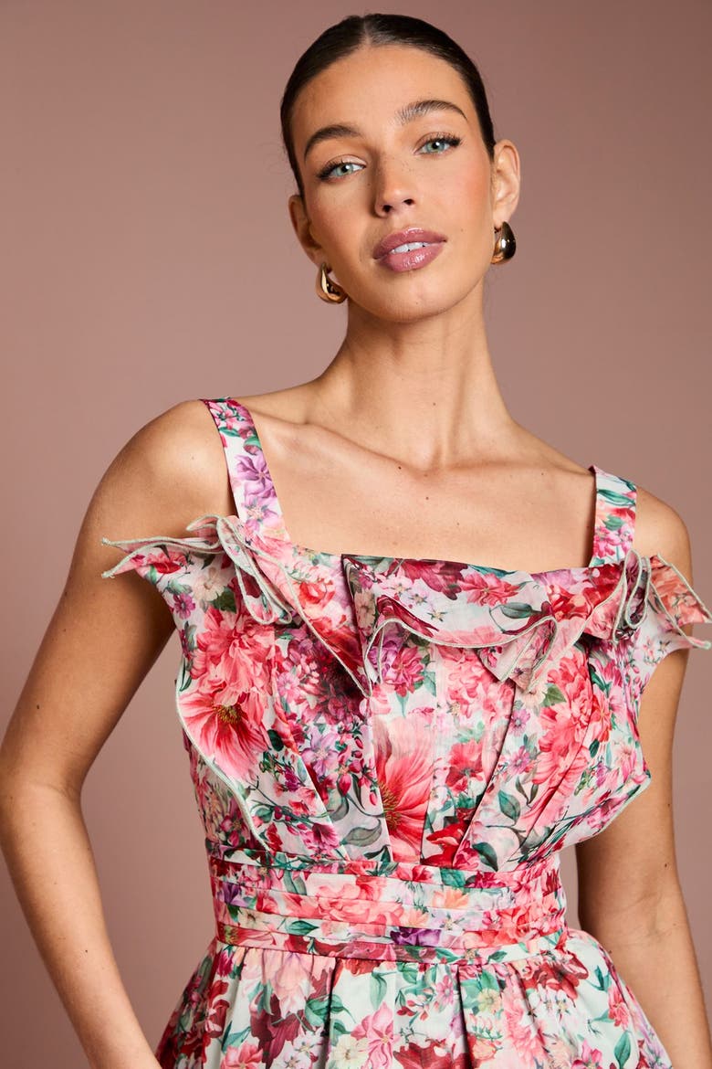 Ruffled Square Neck Peplum Blouse, Alternate, color, Sage