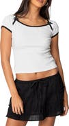 EDIKTED Rashelle Contrast Bow Top