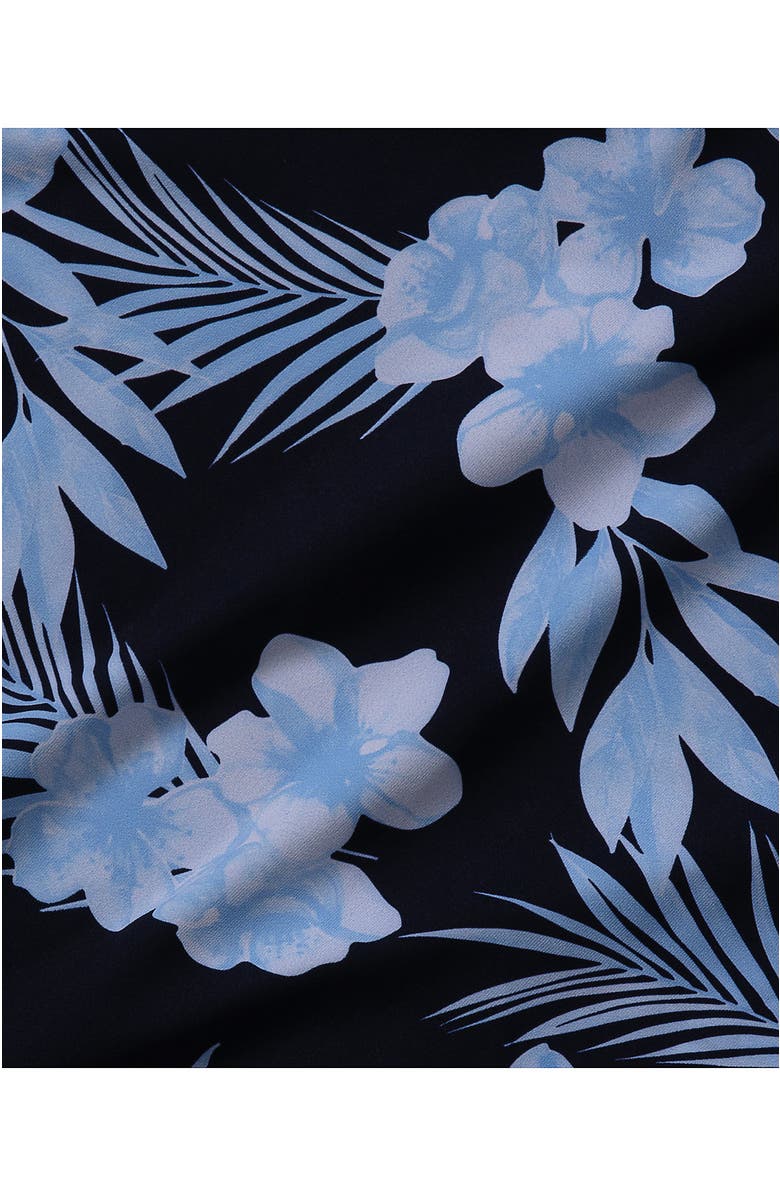 Lands' End Girls Slim Rash Guard Swim Top Bikini Top and Bottoms UPF 50 Swimsuit Set, Alternate, color, Tropical Floral/Navy