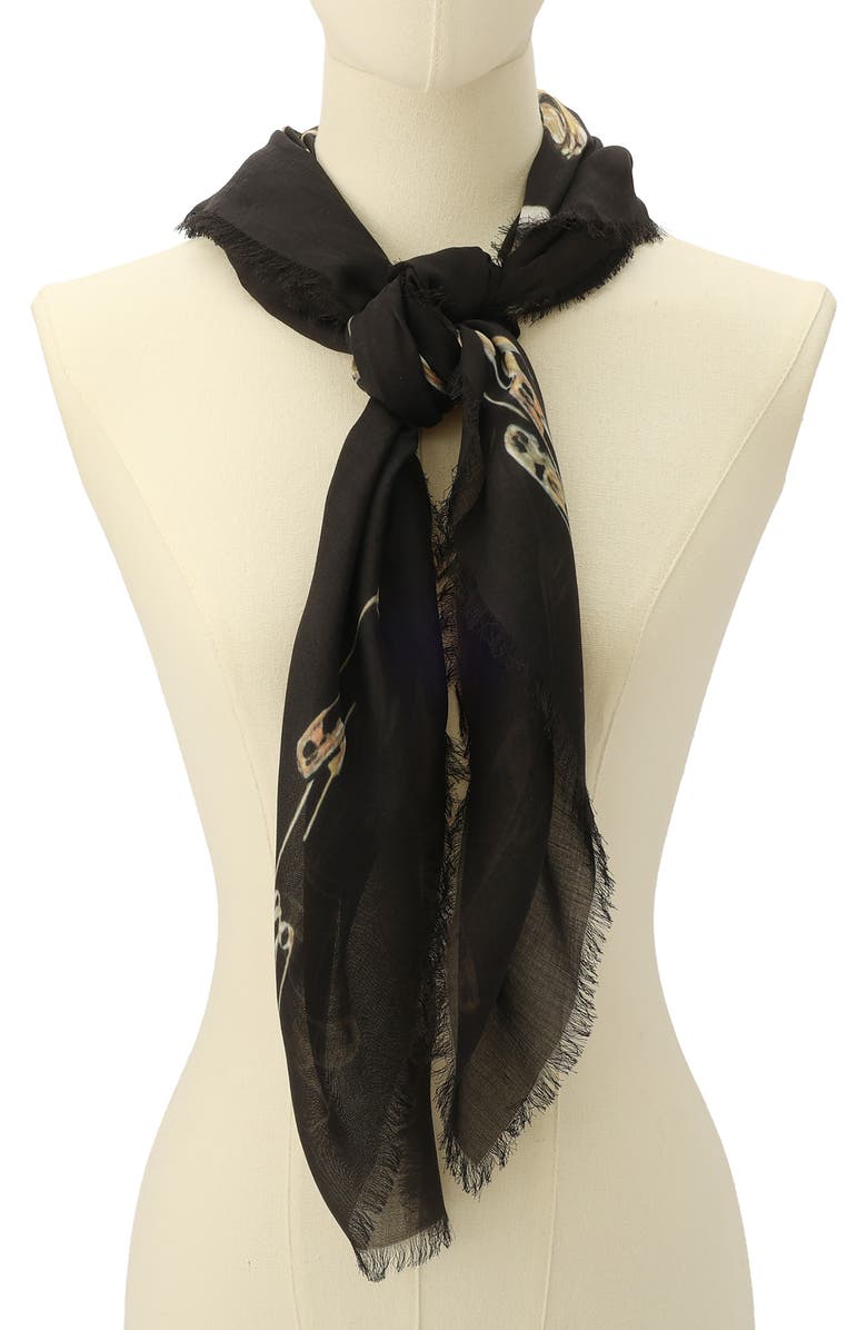 AllSaints Cora Square Scarf, Alternate, color, Black