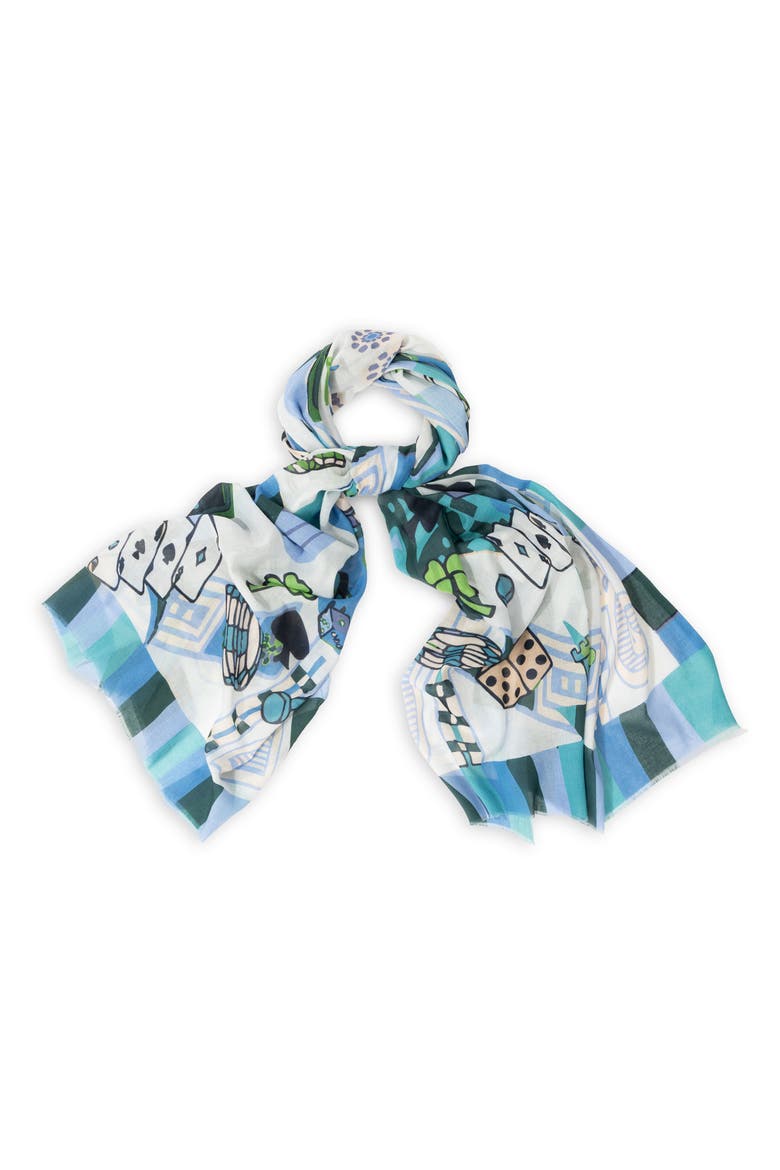 Lucky Charm Cotton Scarf, Main, color, BLUE