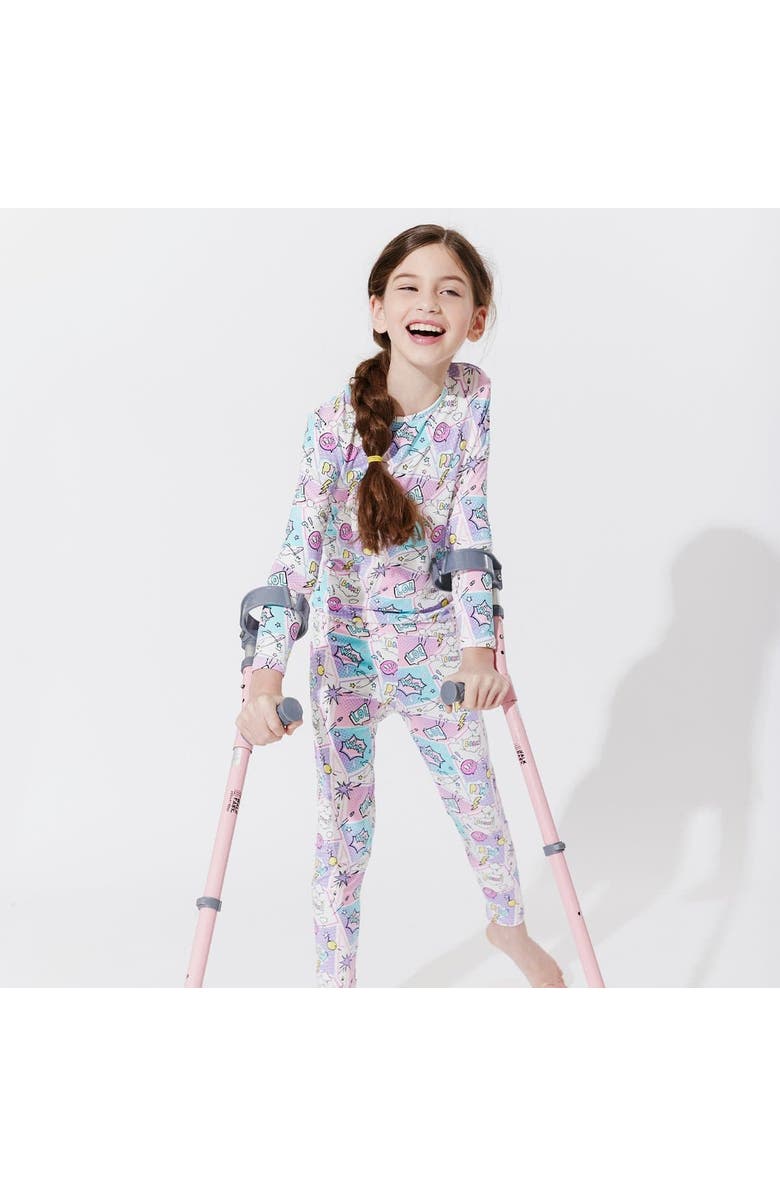 Bellabu Bear Kids' Comic Purple Set of 2 Piece Pajamas, Alternate, color, Comic Purple