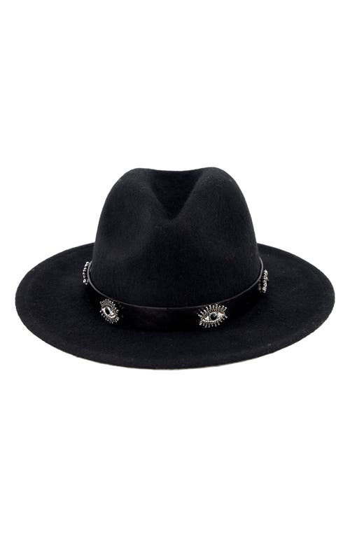 Kurt Geiger London Evil Eye Wool Felt Fedora In Black
