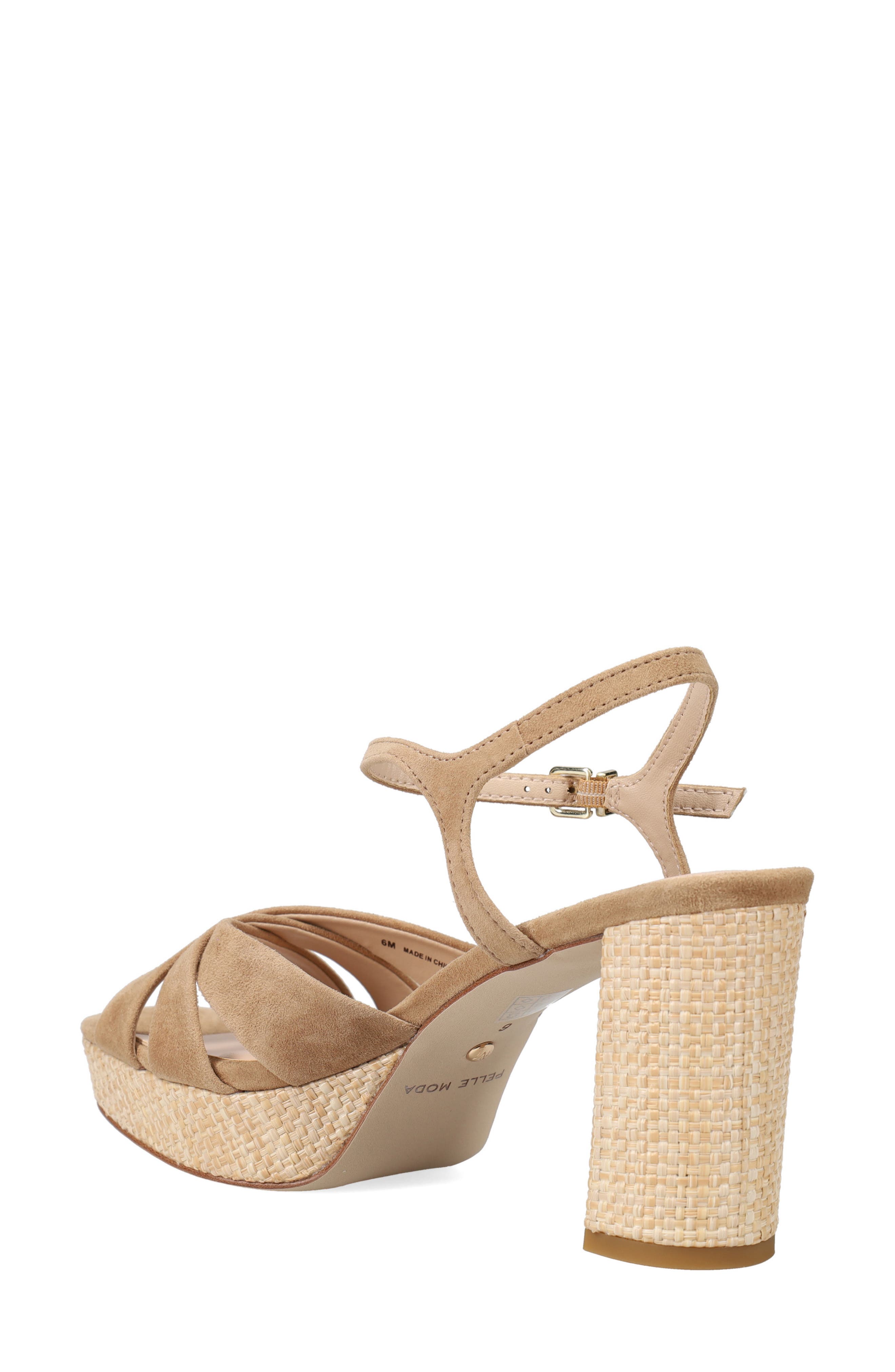 Pelle Moda Petina Ankle Strap Platform Sandal, Alternate, color, Fawn