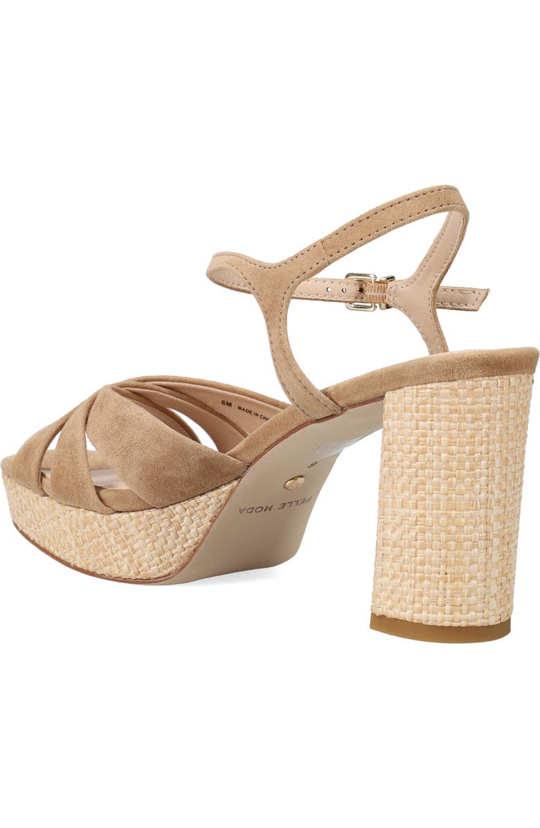 Pelle Moda Petina Ankle Strap Platform Sandal, Alternate, color, Fawn