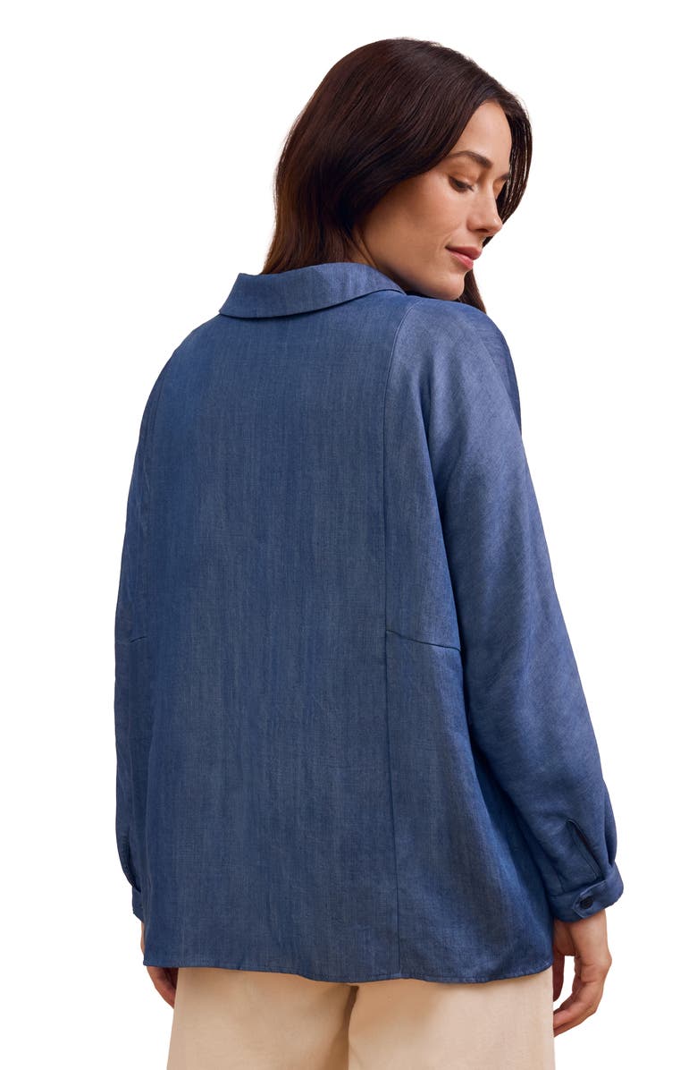 Celtic & Co. Drapey Pop Over Blouse, Alternate, color, Denim Blue