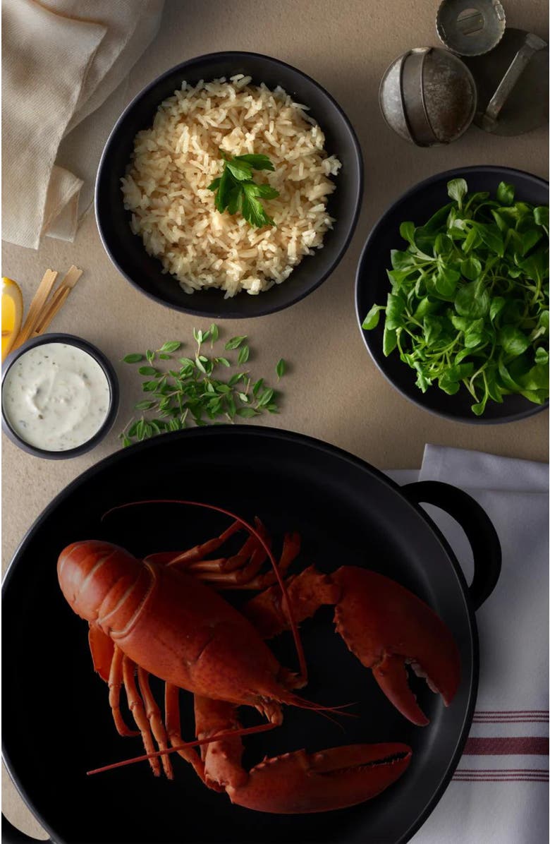 Gharyan Stoneware Large Serving Plate With Handles, Alternate, color, Black