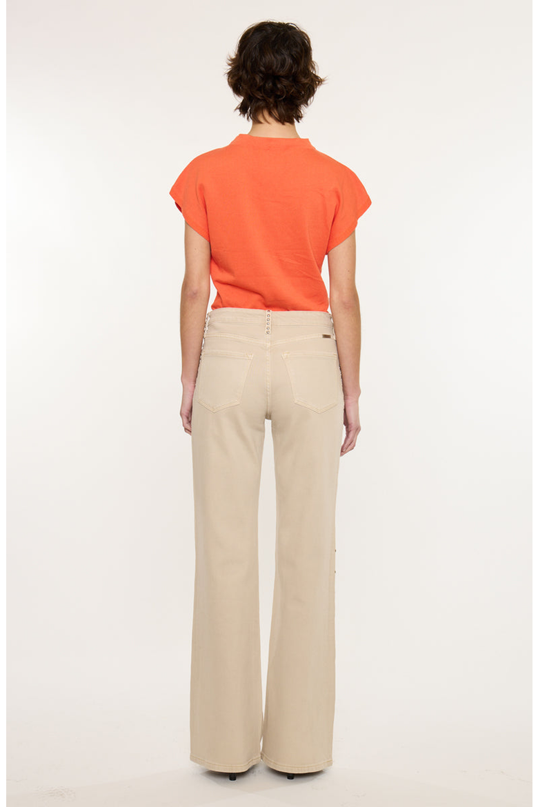 Gracelyn High Rise Wide Flare Jeans, Alternate, color, Ecru
