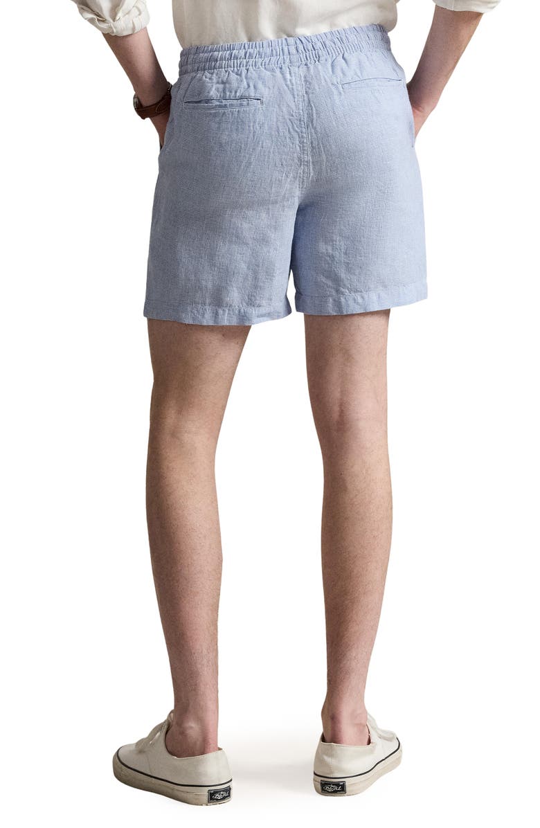 Polo Ralph Lauren Polo Prepster 6-Inch Linen Shorts, Alternate, color, Cabana Blue White