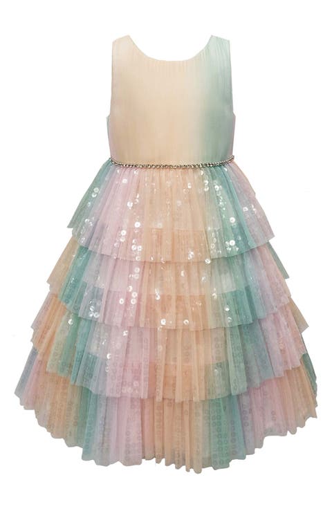 Kids' Ruffle Tiered Sequin Party Dress (Toddler & Little Kid)