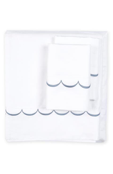 600 Thread Count Scallop Trim 3-Piece Duvet Set