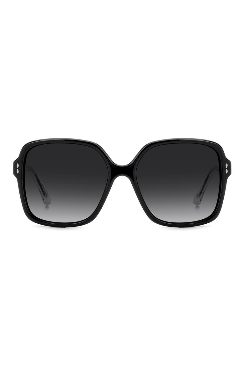 58mm Gradient Square Sunglasses, Main, color, BLACK/ DARK GREY SF