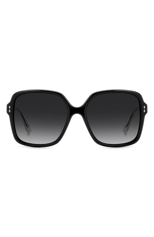 Isabel Marant 58mm Gradient Square Sunglasses In Black/dark Grey Sf