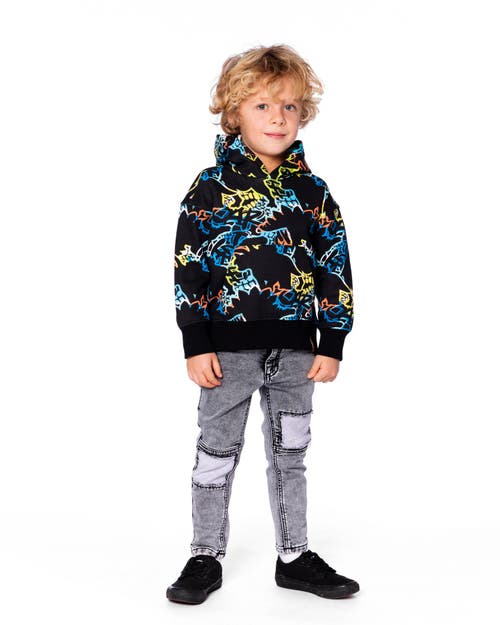 Deux Par Deux Hooded Fleece Sweatshirt In Black