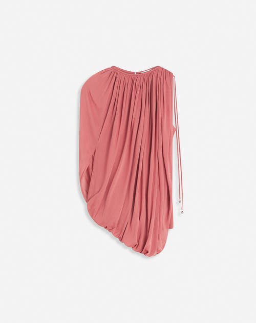 Lanvin Draped Pleated Top In Litchi
