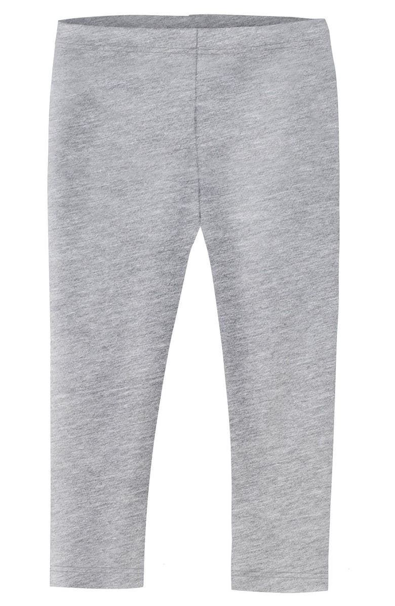 CITY THREADS Baby Girls 100% Soft Cotton Capri Leggings, Alternate, color, Heather Gray
