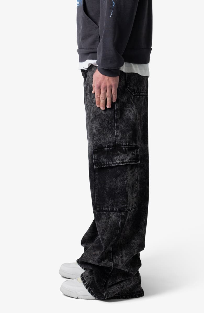 mnml Void Baggy Cargo Jeans, Alternate, color, Washed Black