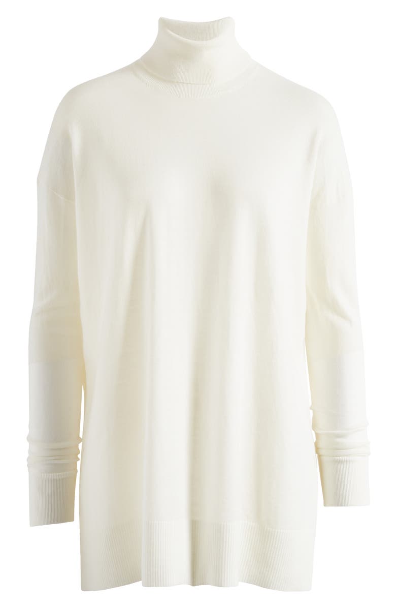 AllSaints Gala Merino Wool Turtleneck Sweater, Alternate, color, Chalk White