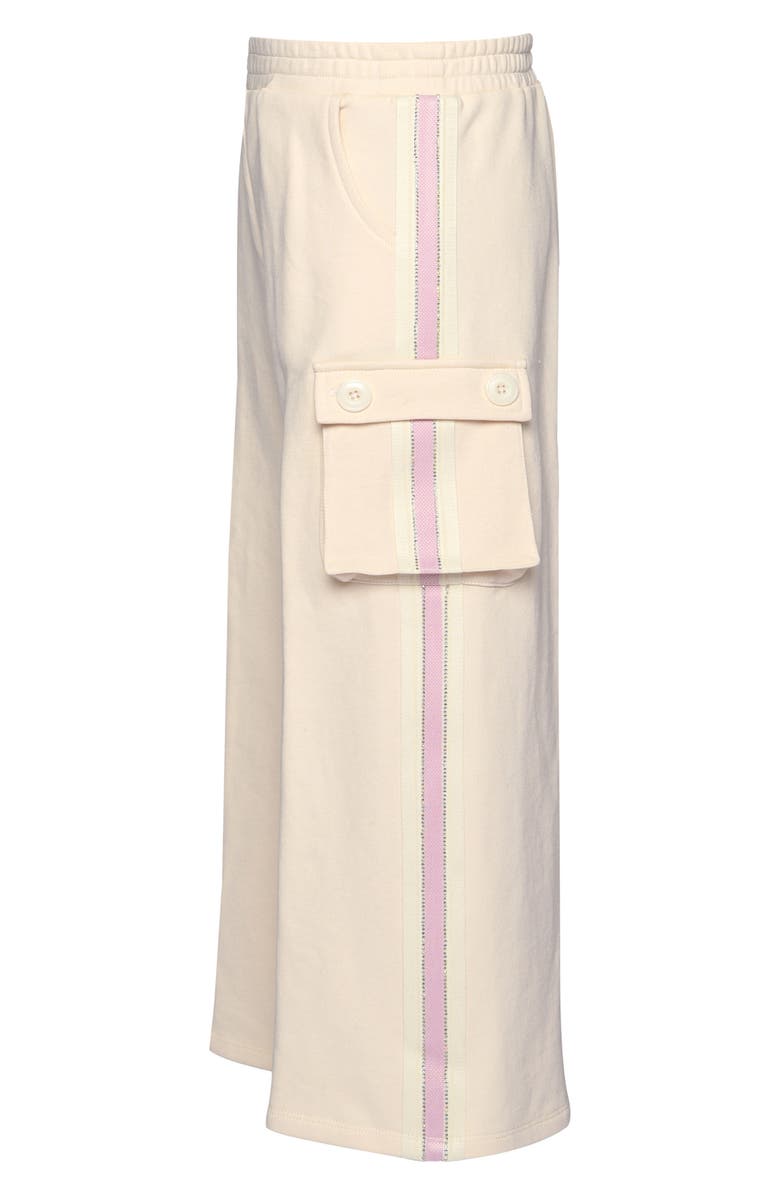 Truly Me Kids' Beaded Stripe Cotton Blend Cargo Pants, Alternate, color, Ivory