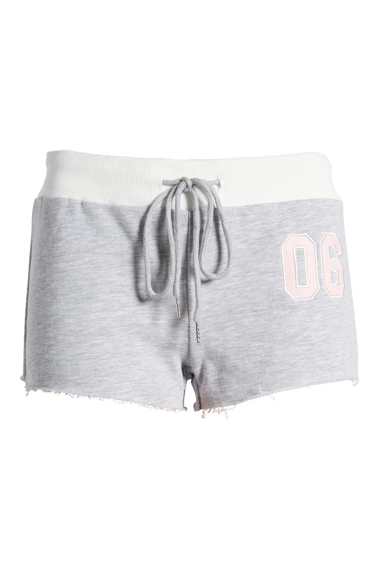 Pat Tie Waist Shorts, Alternate, color, GRAY-MELANGE