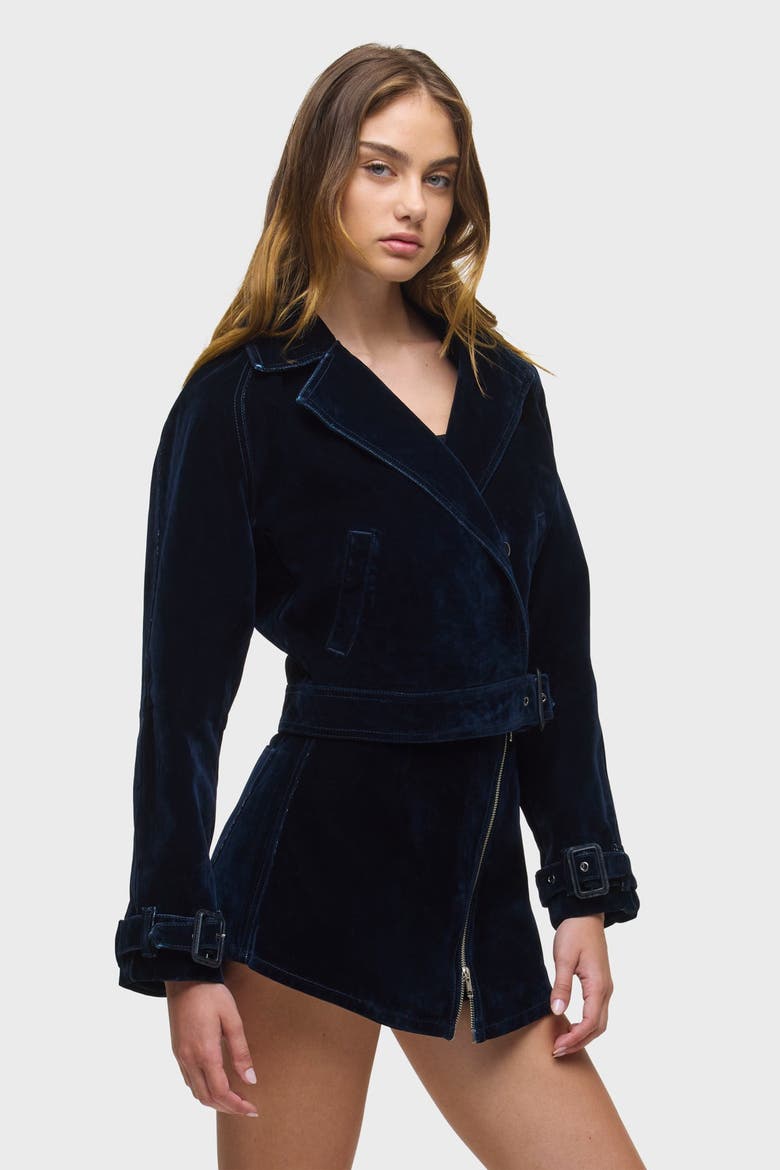 Raglan Moto Jacket, Alternate, color, Indigo Flocking