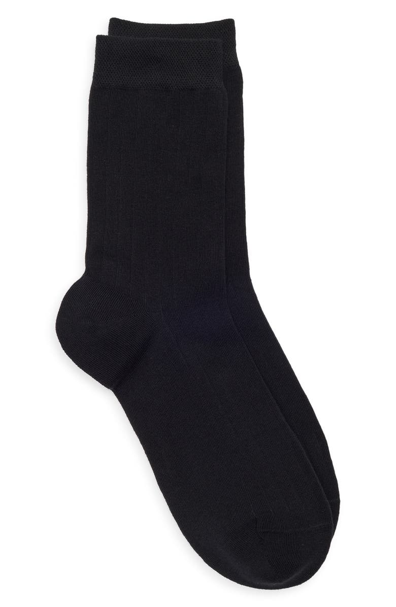 Nordstrom Ribbed Dress Socks, Alternate, color, Black