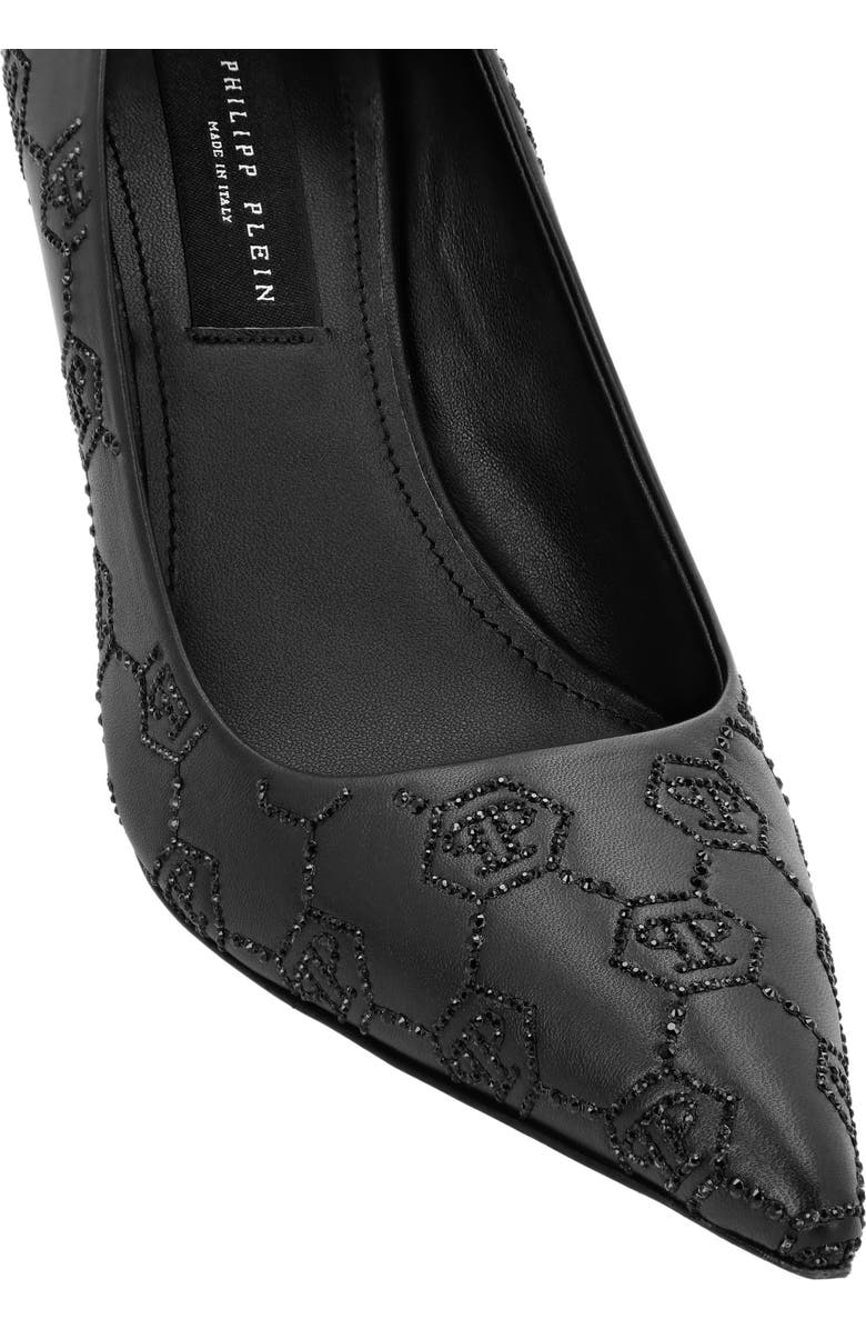 PHILIPP PLEIN Mid Heel Pumps Monogram Strass Women, Alternate, color, Black/Black