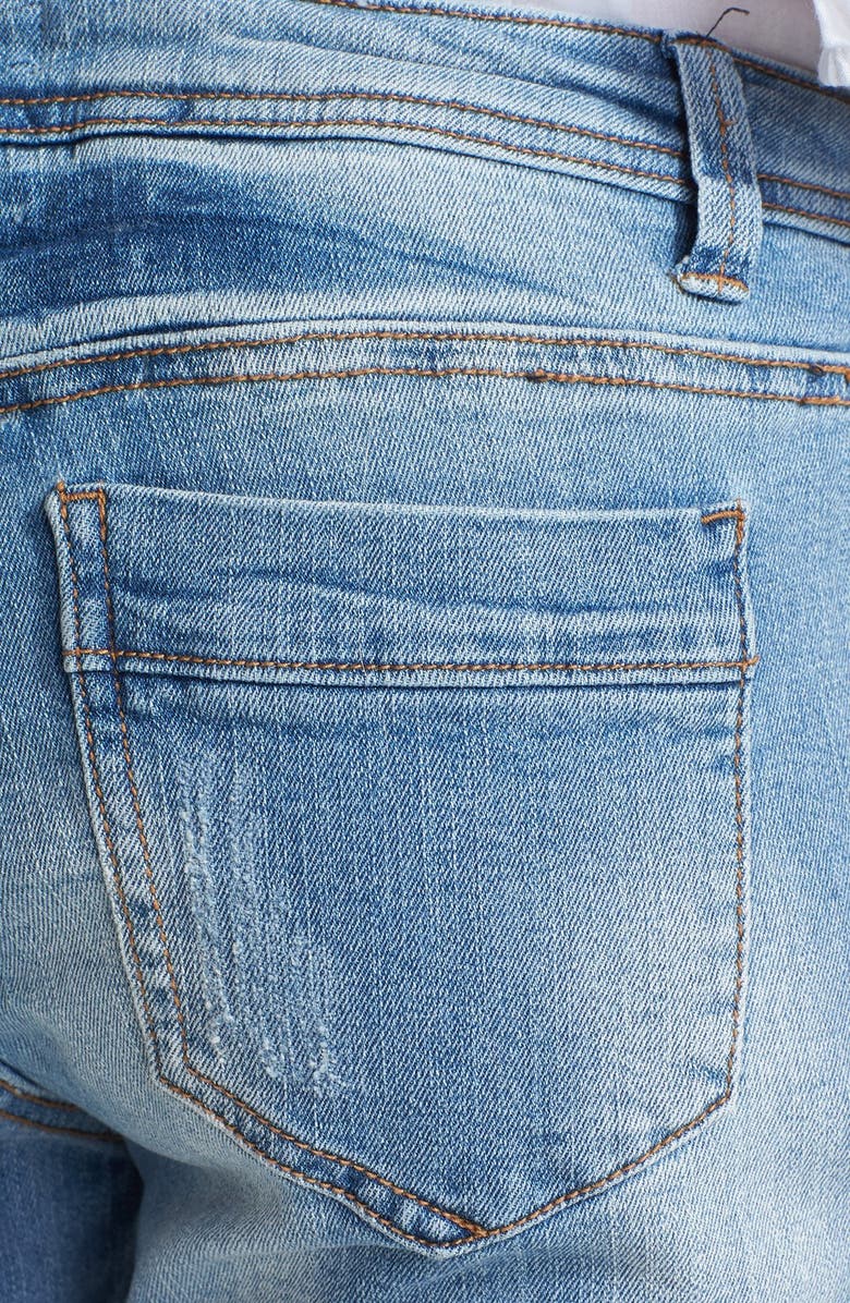 Love, Fire Fire Destroyed Denim Overalls, Alternate, color,