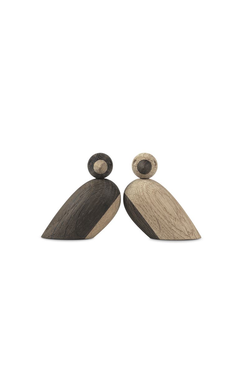Kay Bojesen Pair of Sparrows, Alternate, color, Oak/Smoked Oak