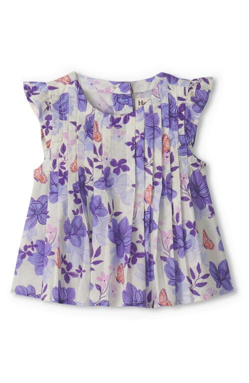 Hatley Painted Magnolias Pintuck Top & Bubble Shorts Set In Cami Lace
