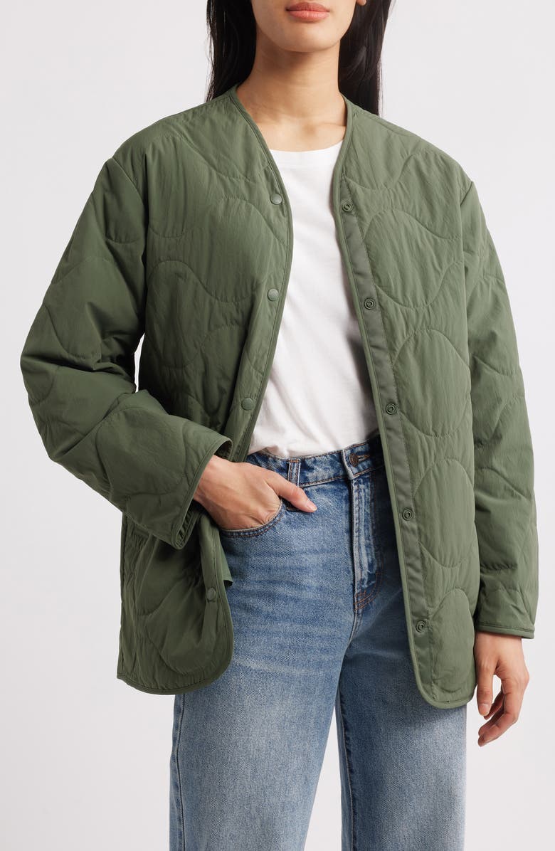 Save The Duck Bubble Water Repellent Quilted Jacket, Alternate, color, Thyme Green