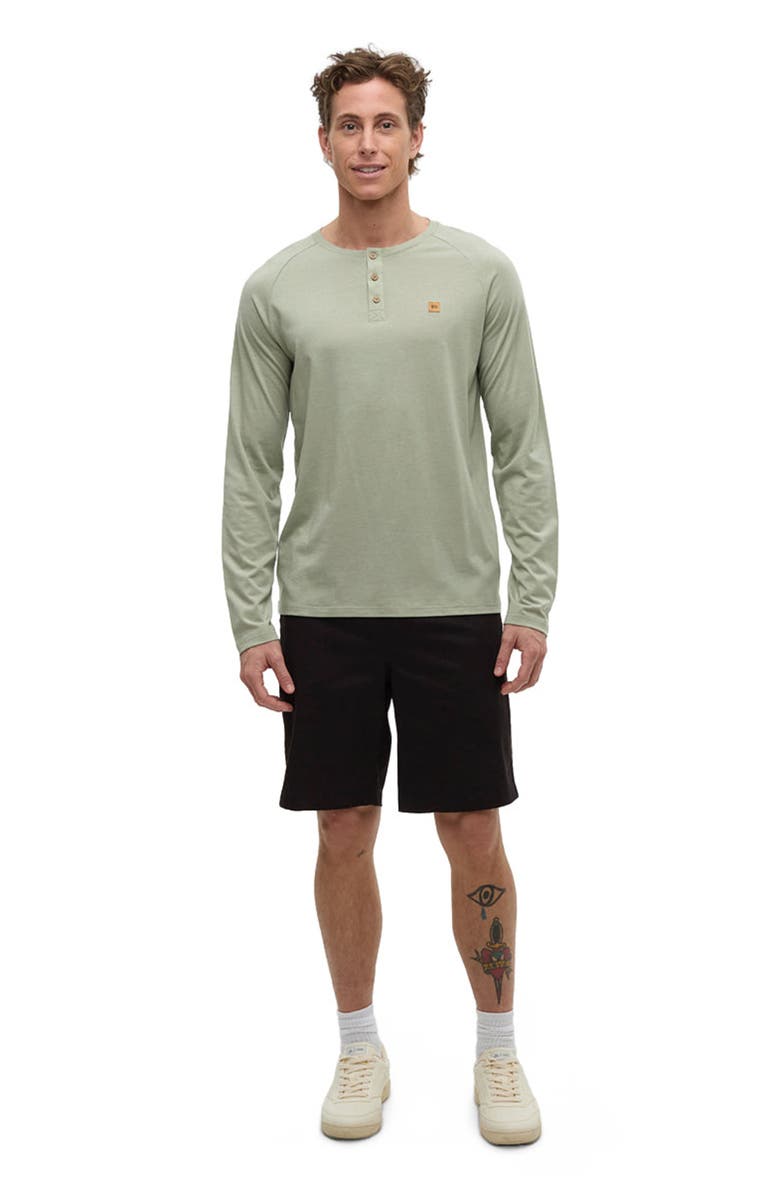 tentree Baker Henley Longsleeve, Main, color, Light Moss Heather