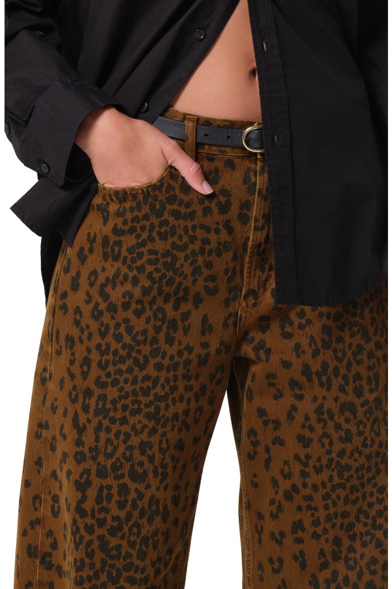 Miro High Waist Barrel Jeans, Alternate, color, SEPIA CHEETAH