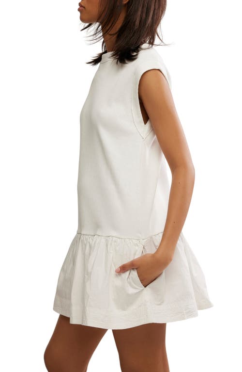 Free People Enya Mixed Media Minidress In Bright White