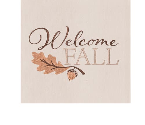 C & F Home C&f Home Acorn Leaf "welcome Fall" 100% Cotton Flour Sack Kitchen Dishtowel In Neutral