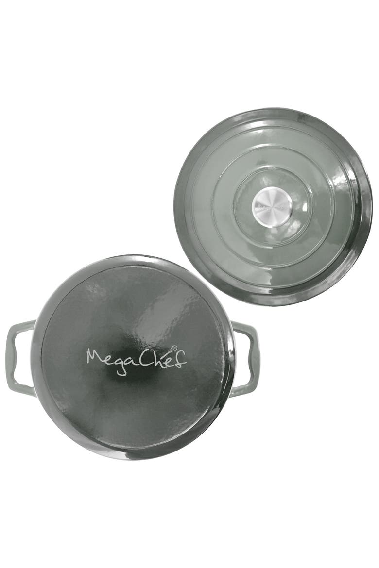 2.7 Quart Round Enameled Cast Iron Casserole, Alternate, color, Gray