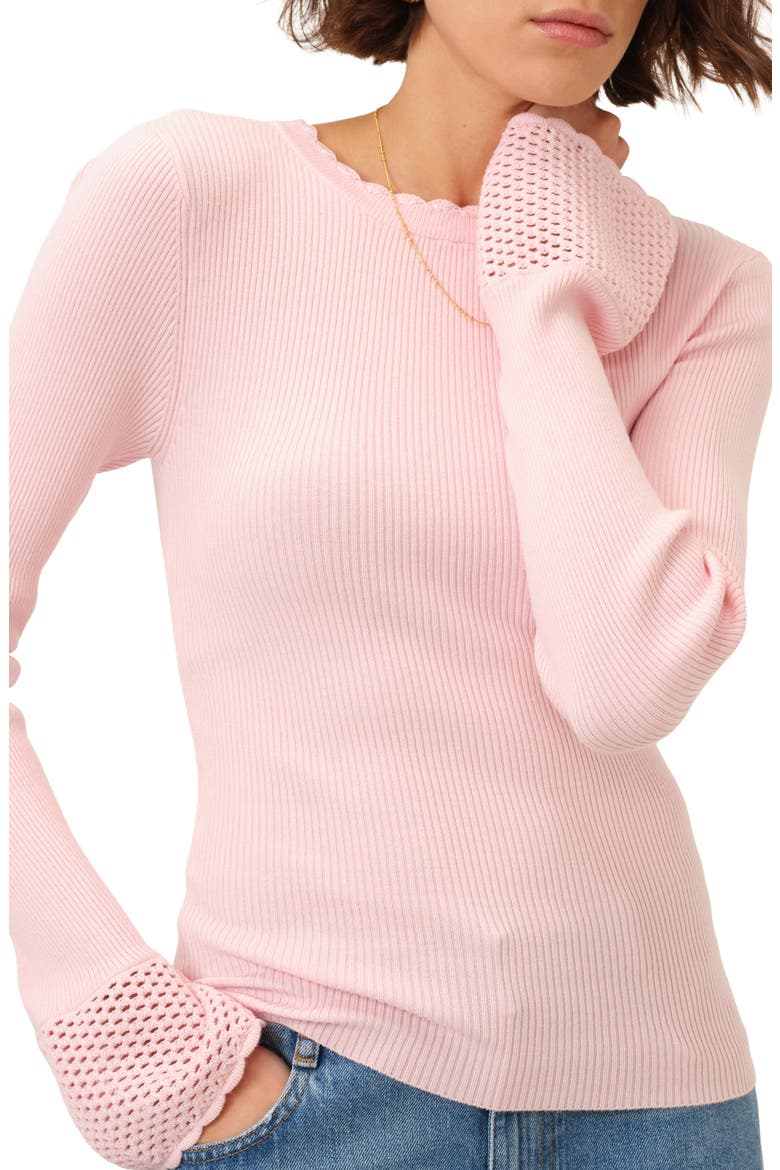 Open Stitch Rib Sweater, Alternate, color, PINK