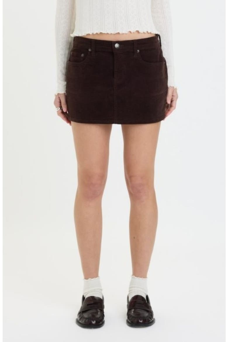 Fever Corduroy Miniskirt, Main, color, CHOCOLATE