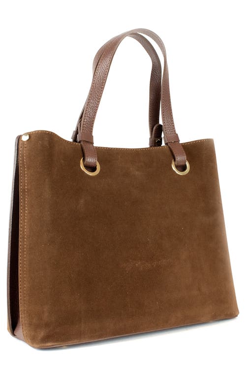 Persaman New York Gaia 18 Suede Tote In Brown